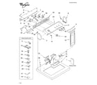 Whirlpool LGR7620LQ0 top and console/literature diagram