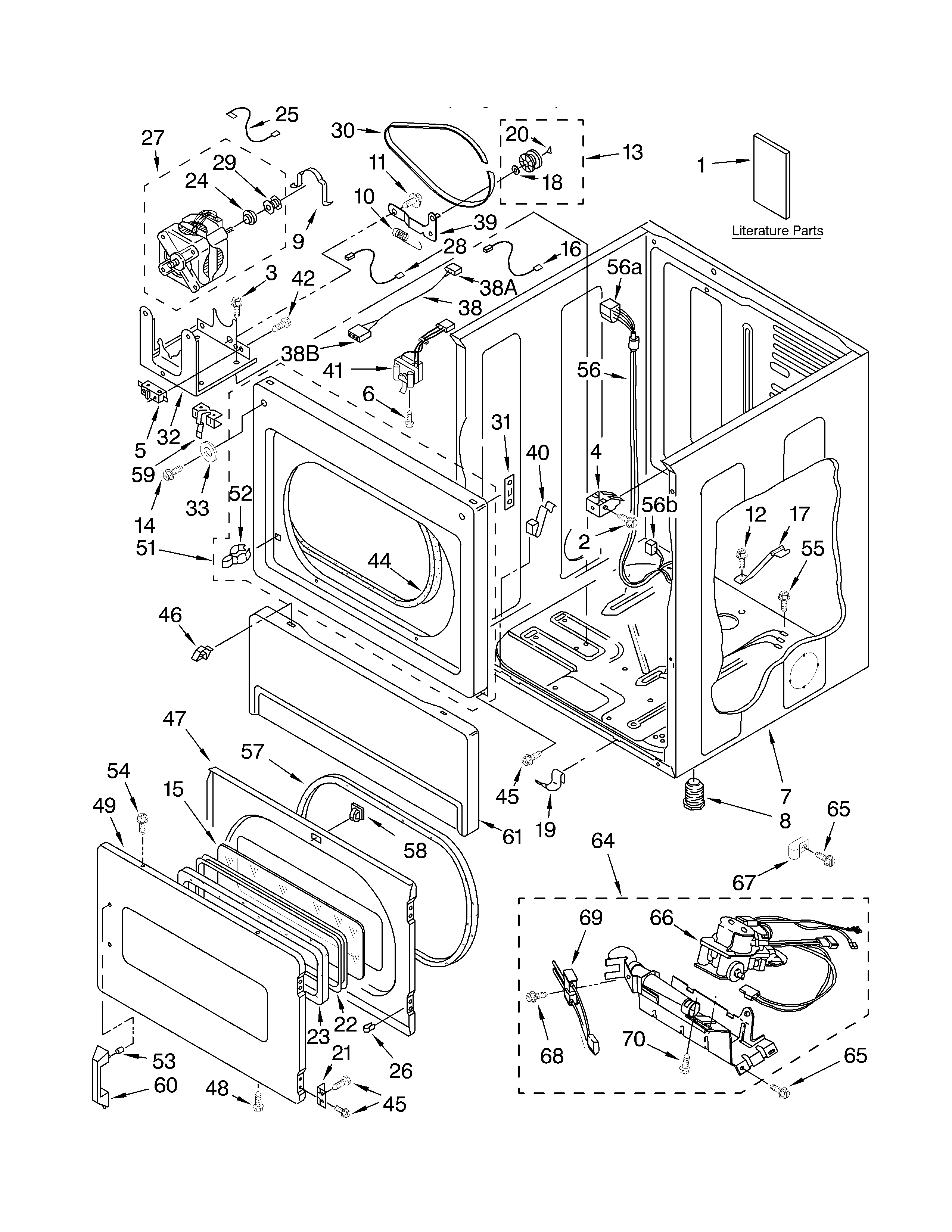 Lower cabinet and front panel