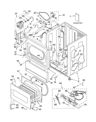 Lower cabinet and front panel