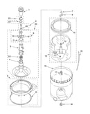 Agitator, basket and tub