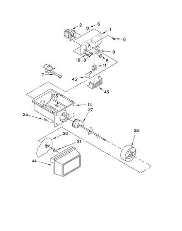 Motor and ice container