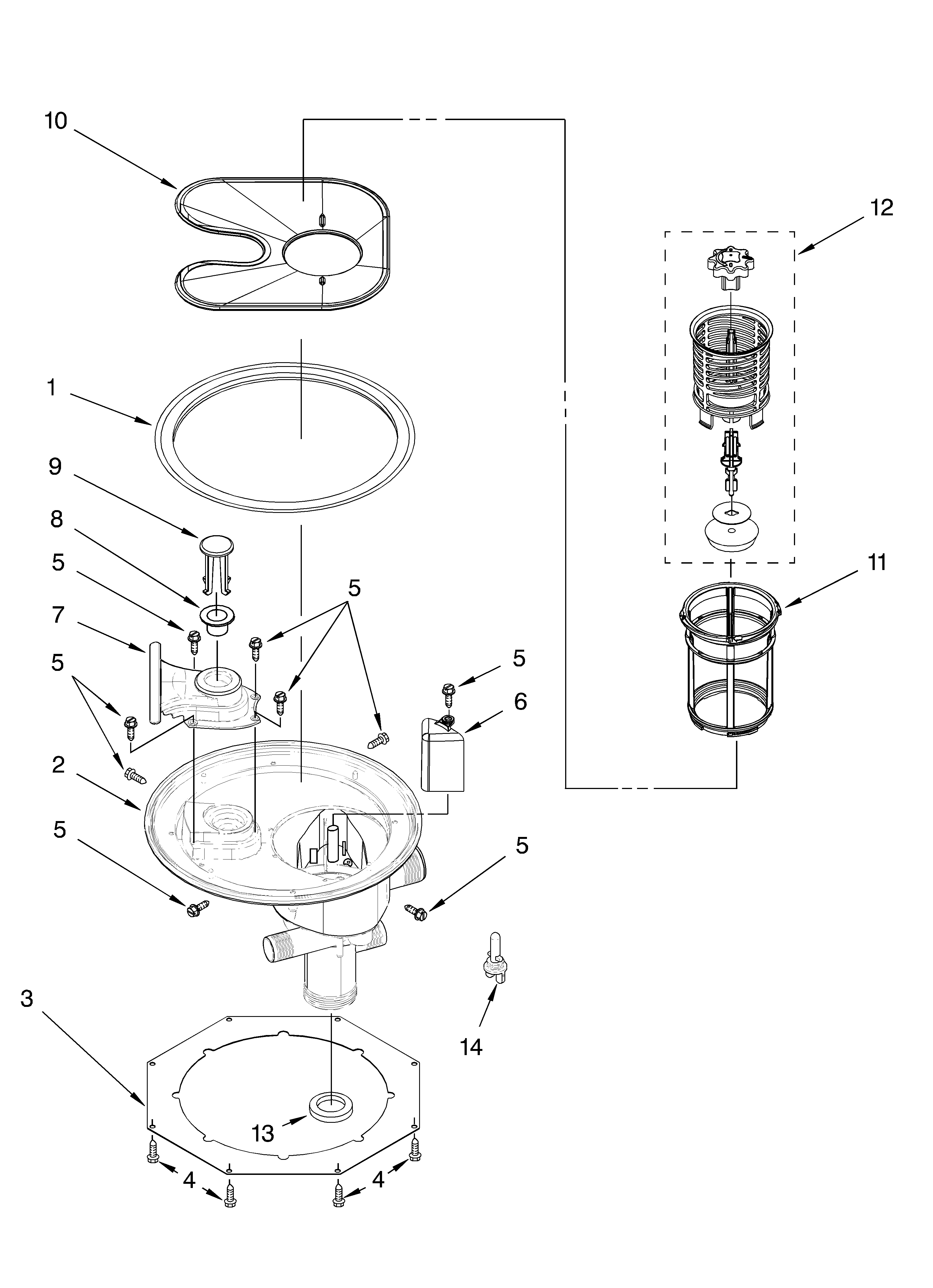 Sump and strainer