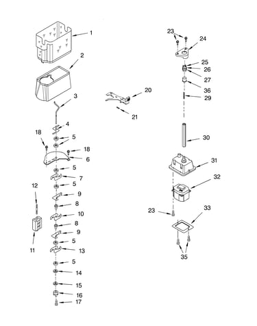 Motor and ice container