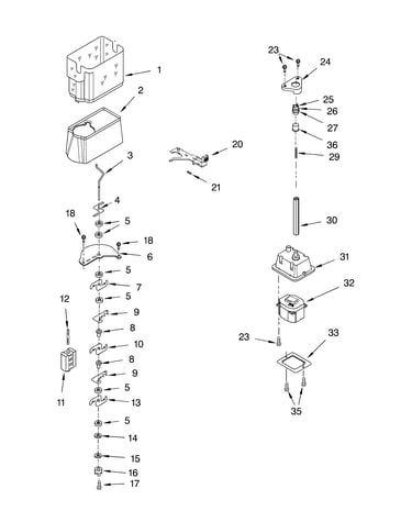 Motor and ice container