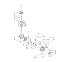 Whirlpool GSX9885JQ0 brake, clutch, gearcase, motor and pump diagram