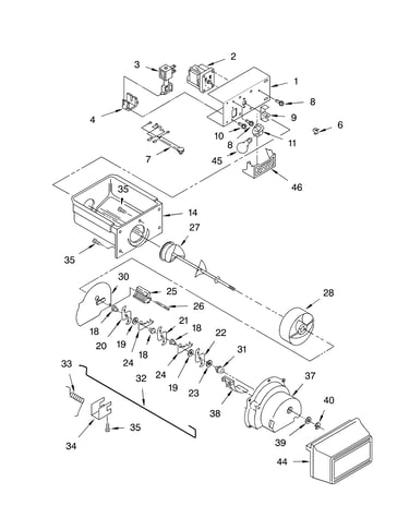 Motor and ice container