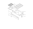Whirlpool RF366LXKT0 drawer and broiler diagram