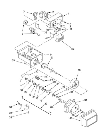 Motor and ice container