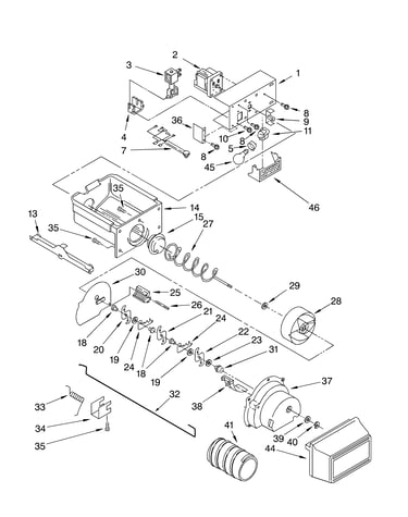 Motor and ice container