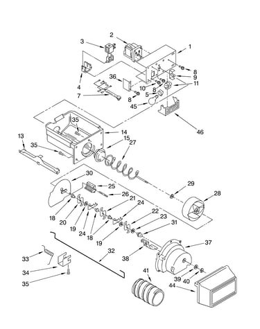 Motor and ice container