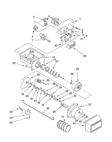 Motor and ice container