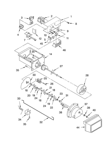 Motor and ice container