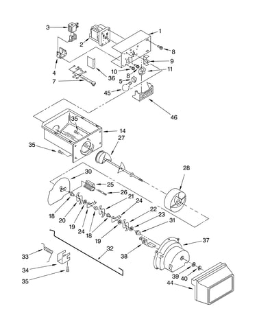 Motor and ice container