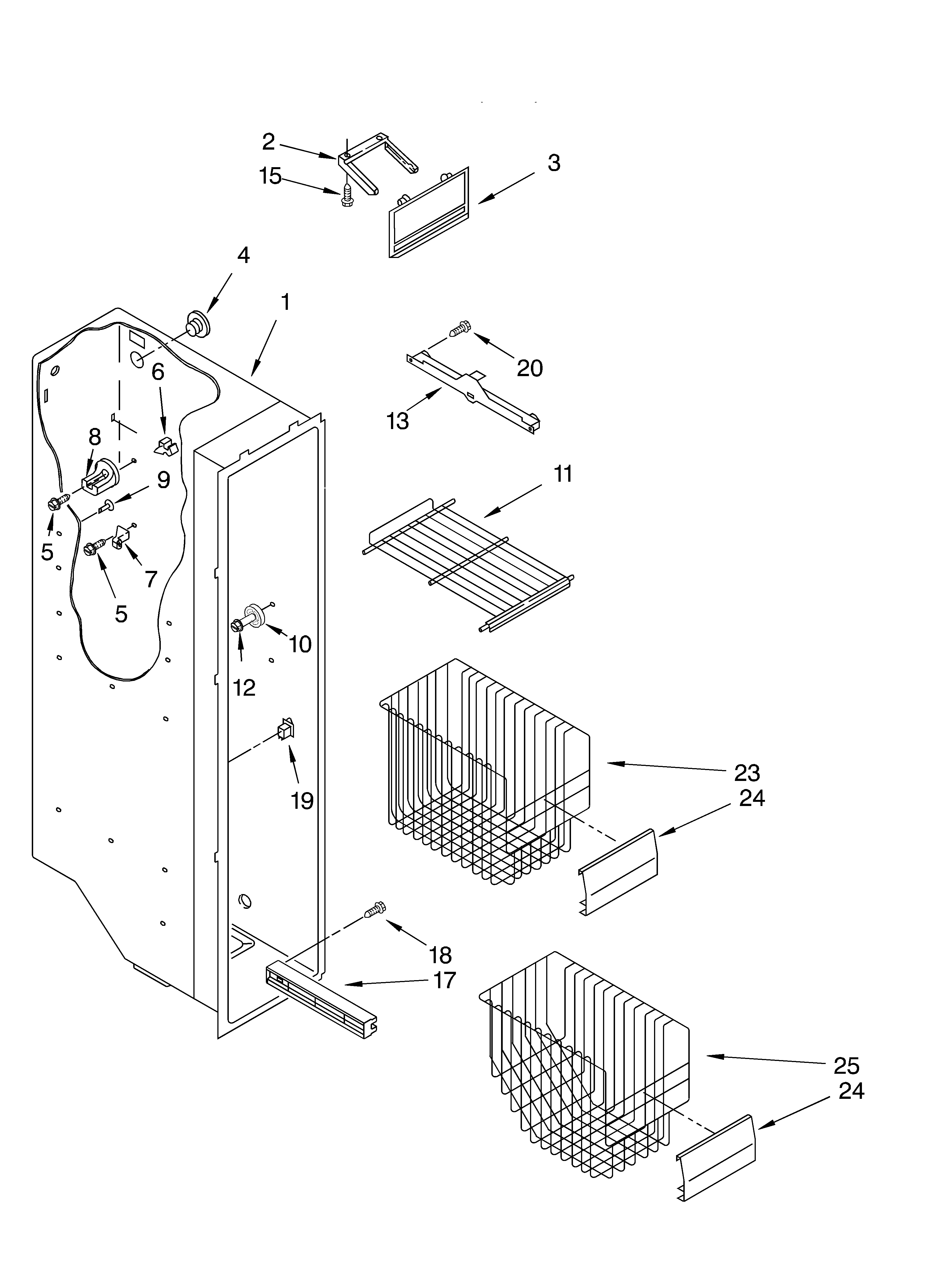 Freezer liner parts