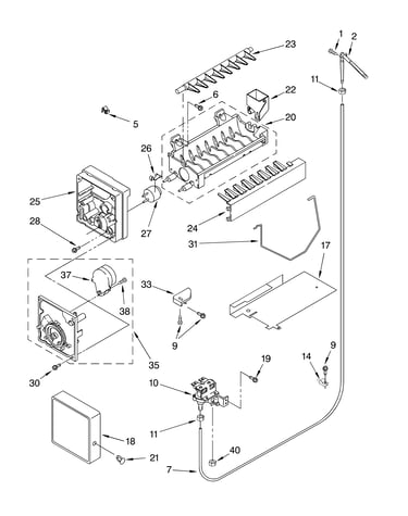 Icemaker parts, parts not illustrated