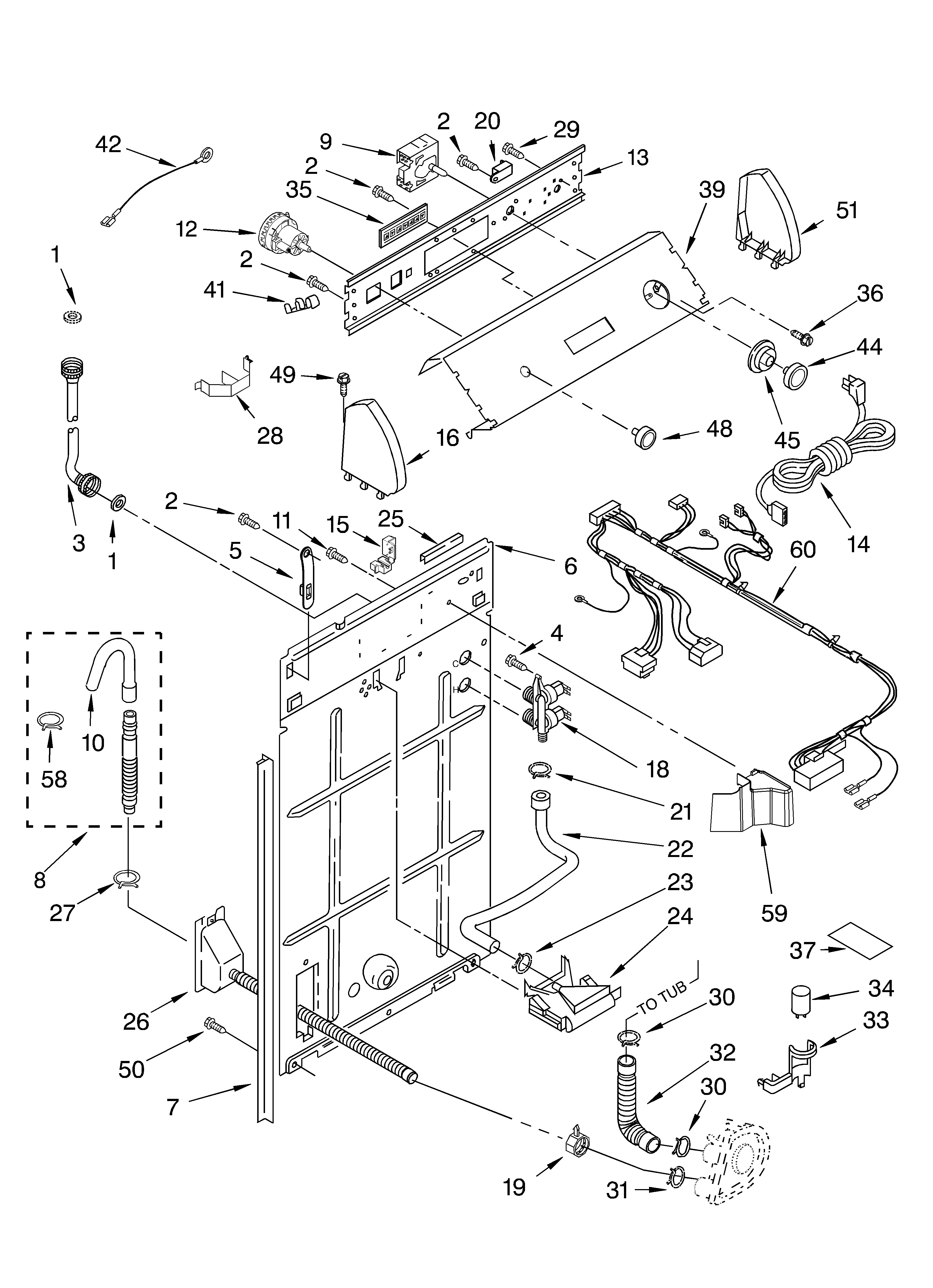 Controls and rear panel parts