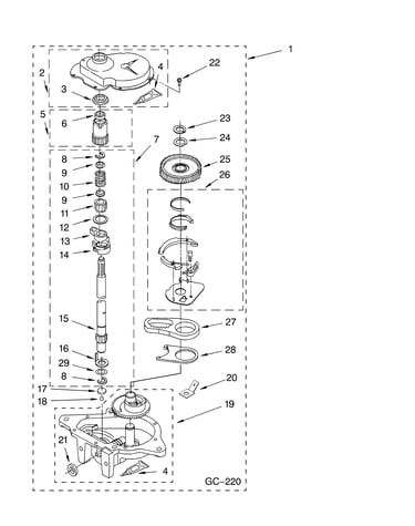Gearcase parts