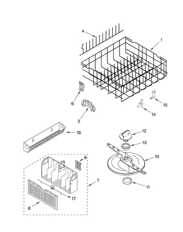 Lower dishrack parts