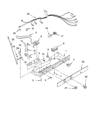 Control parts, parts not illustrated