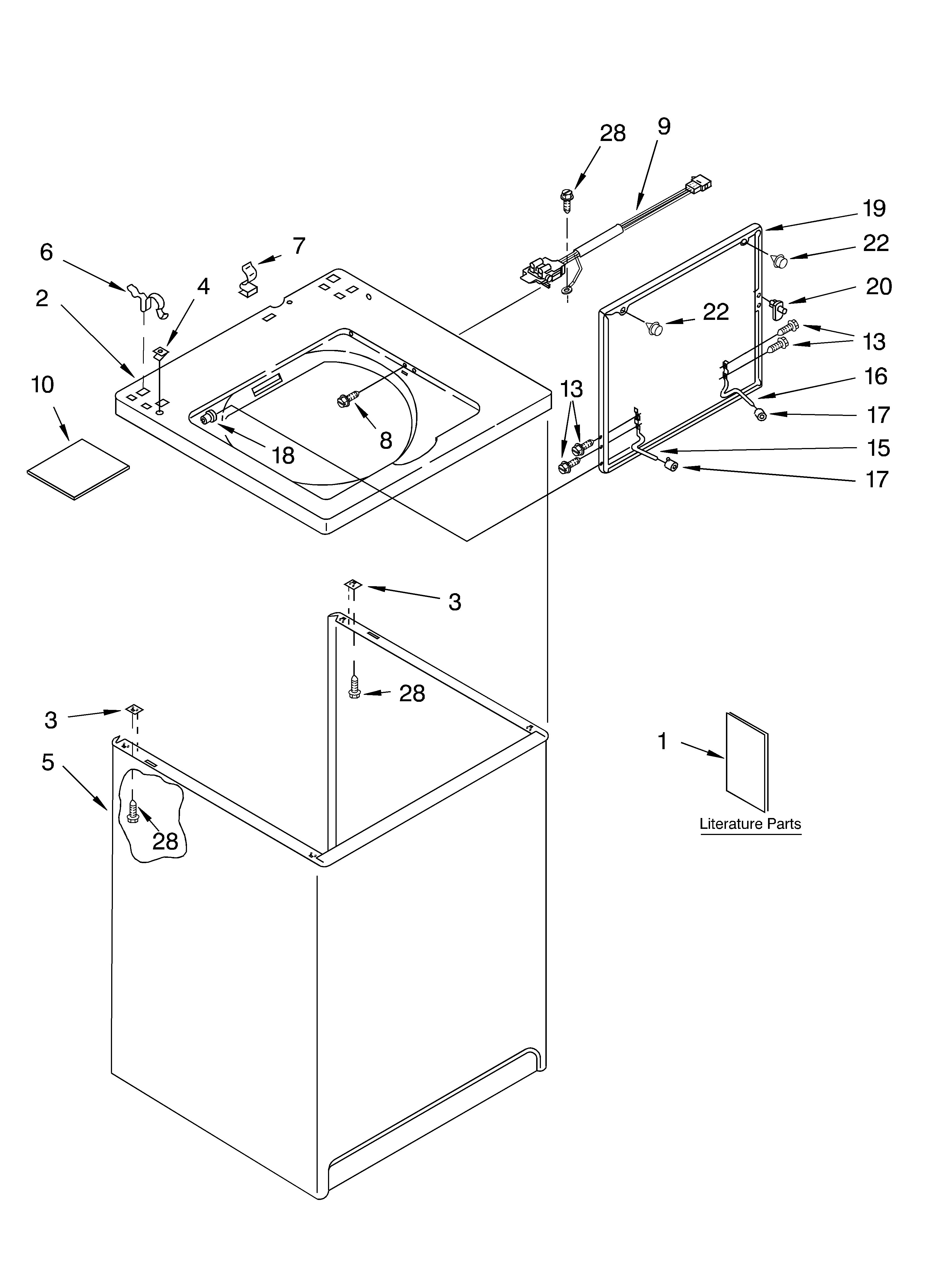 Top and cabinet parts