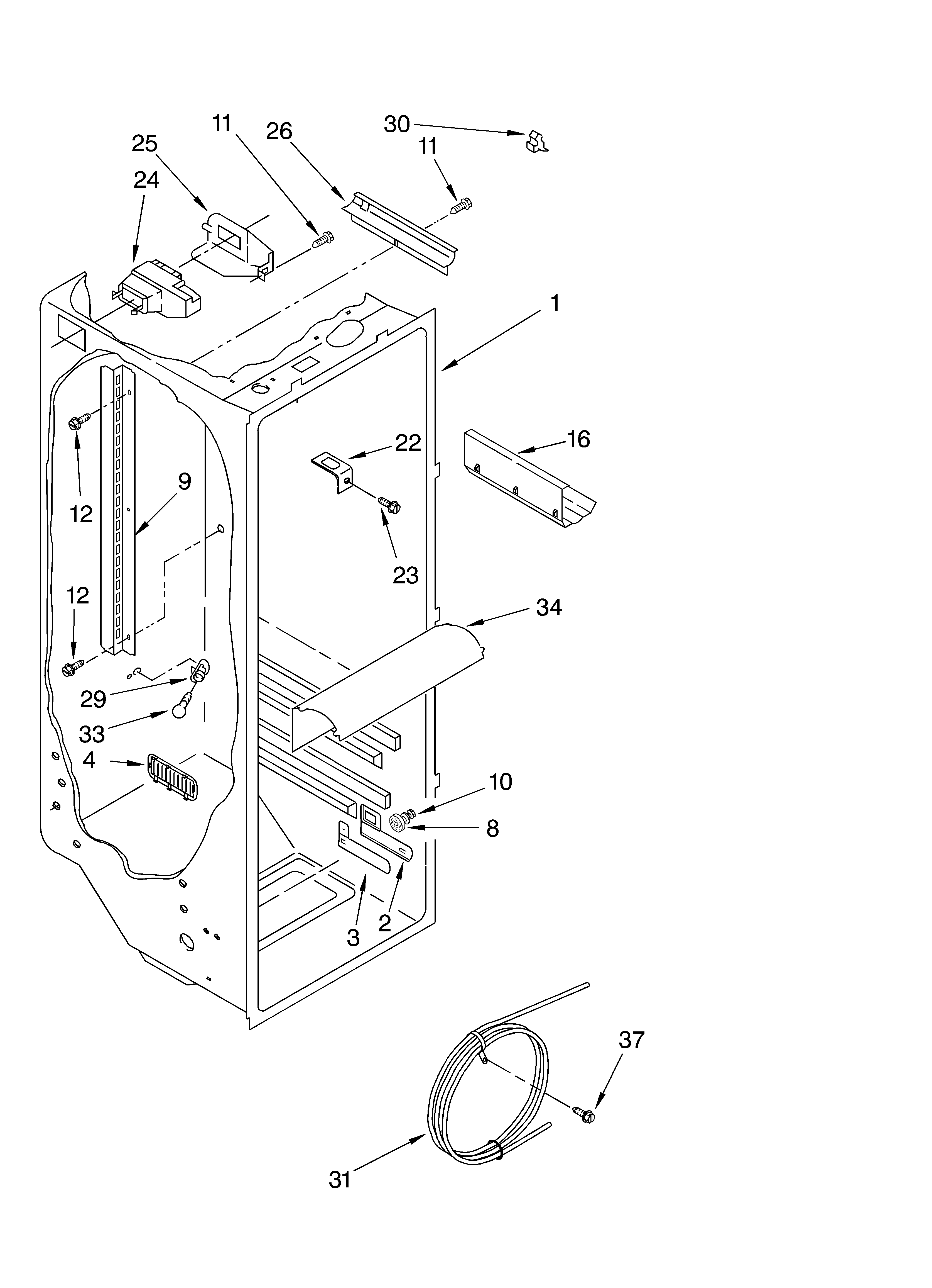 Refrigerator liner parts