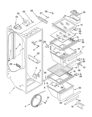 Refrigerator liner parts