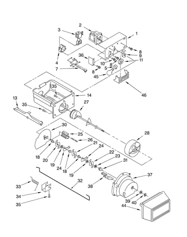 Motor and ice container parts