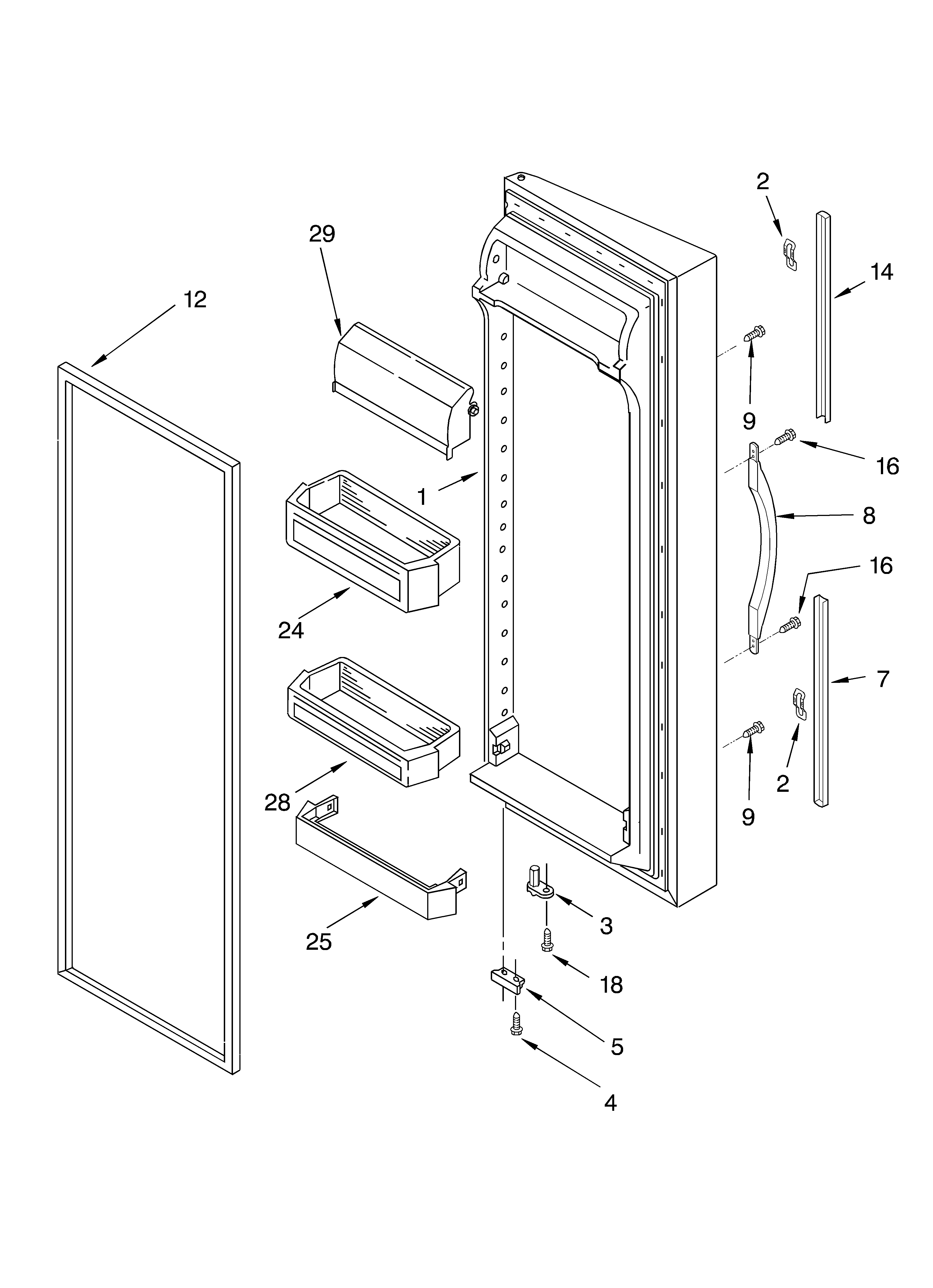 Refrigerator door parts
