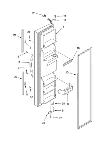 Freezer door parts