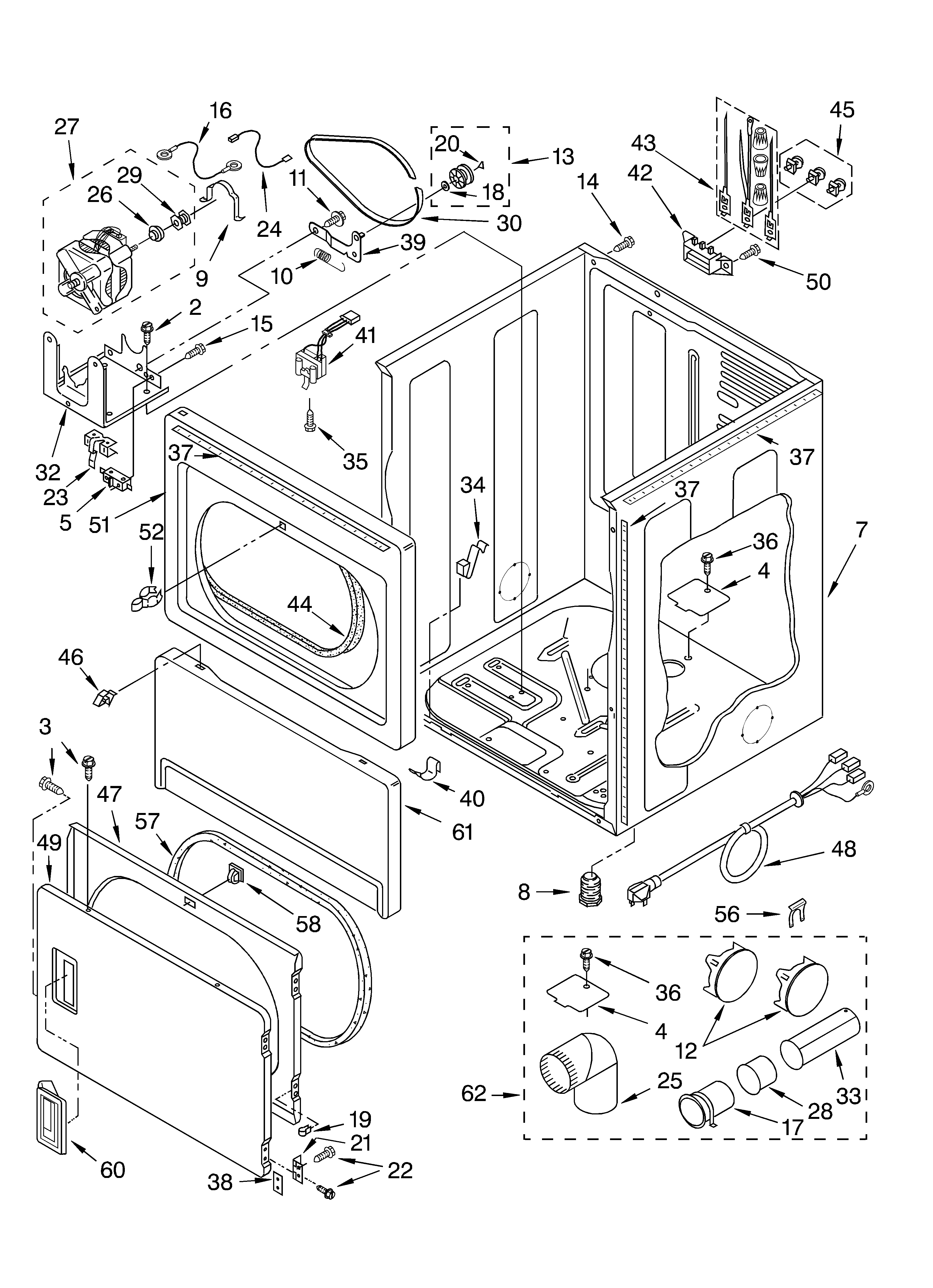 Cabinet parts - optional parts (not included)