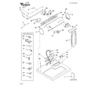 Whirlpool 7MLGQ8857JQ5 top and console parts diagram
