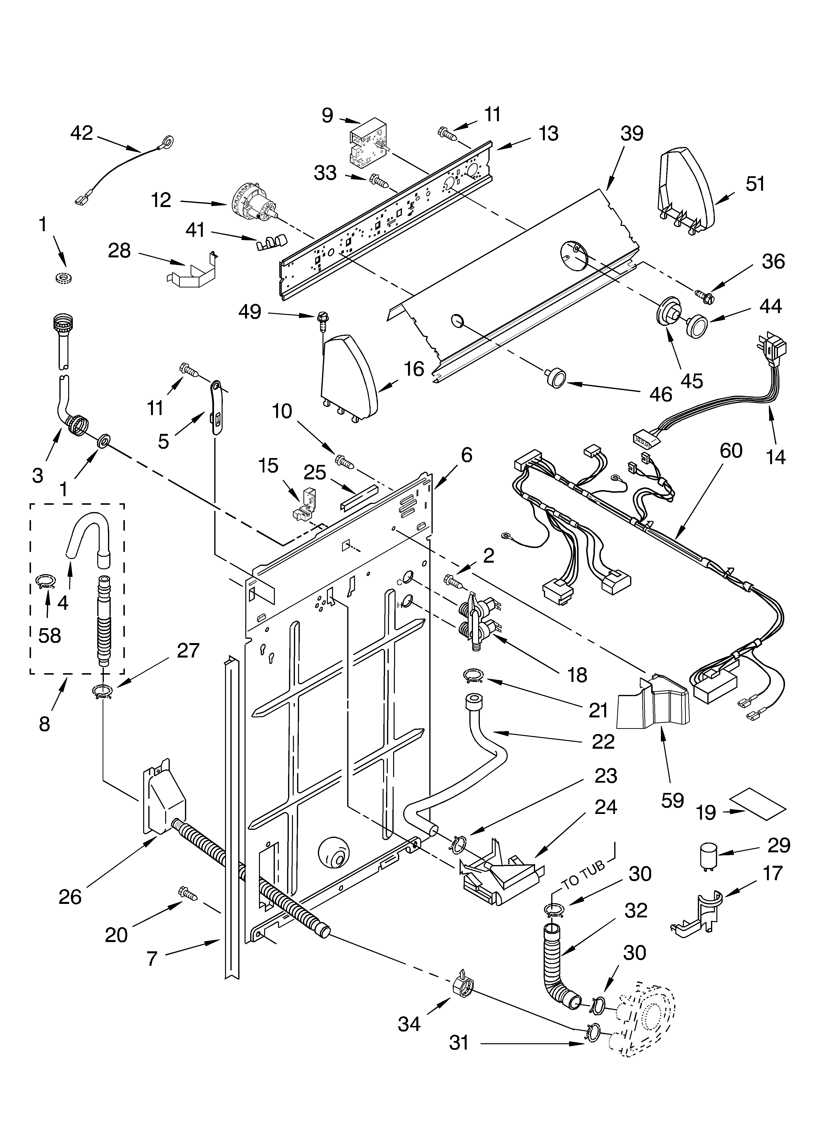 Controls and rear panel parts