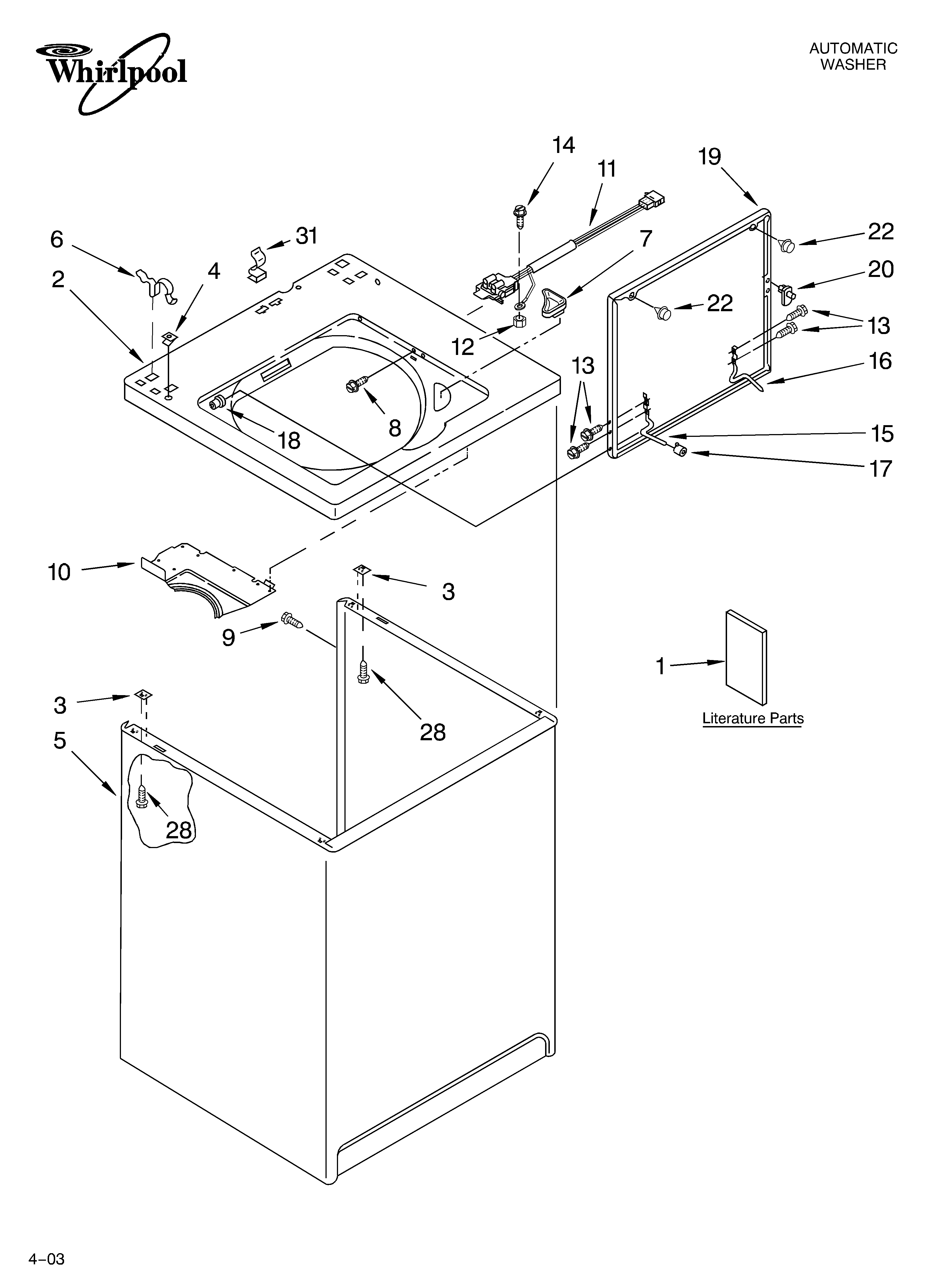 Top and cabinet parts