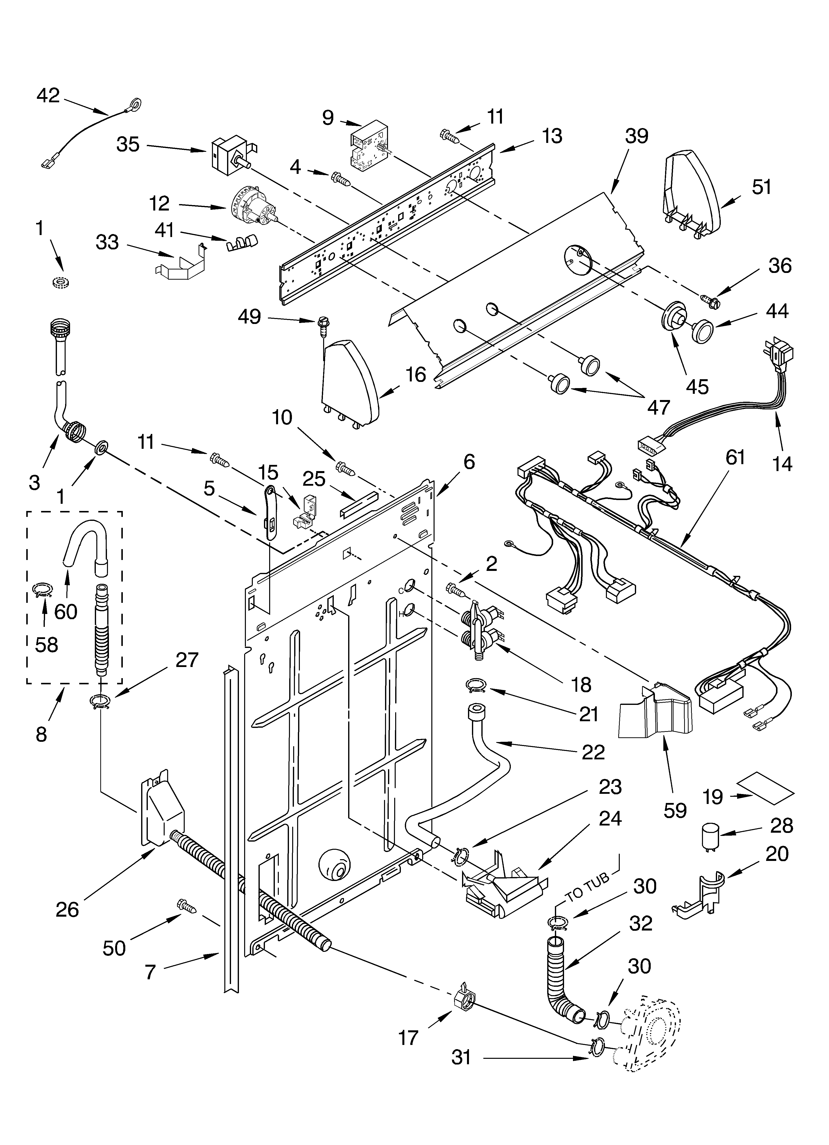 Controls and rear panel parts