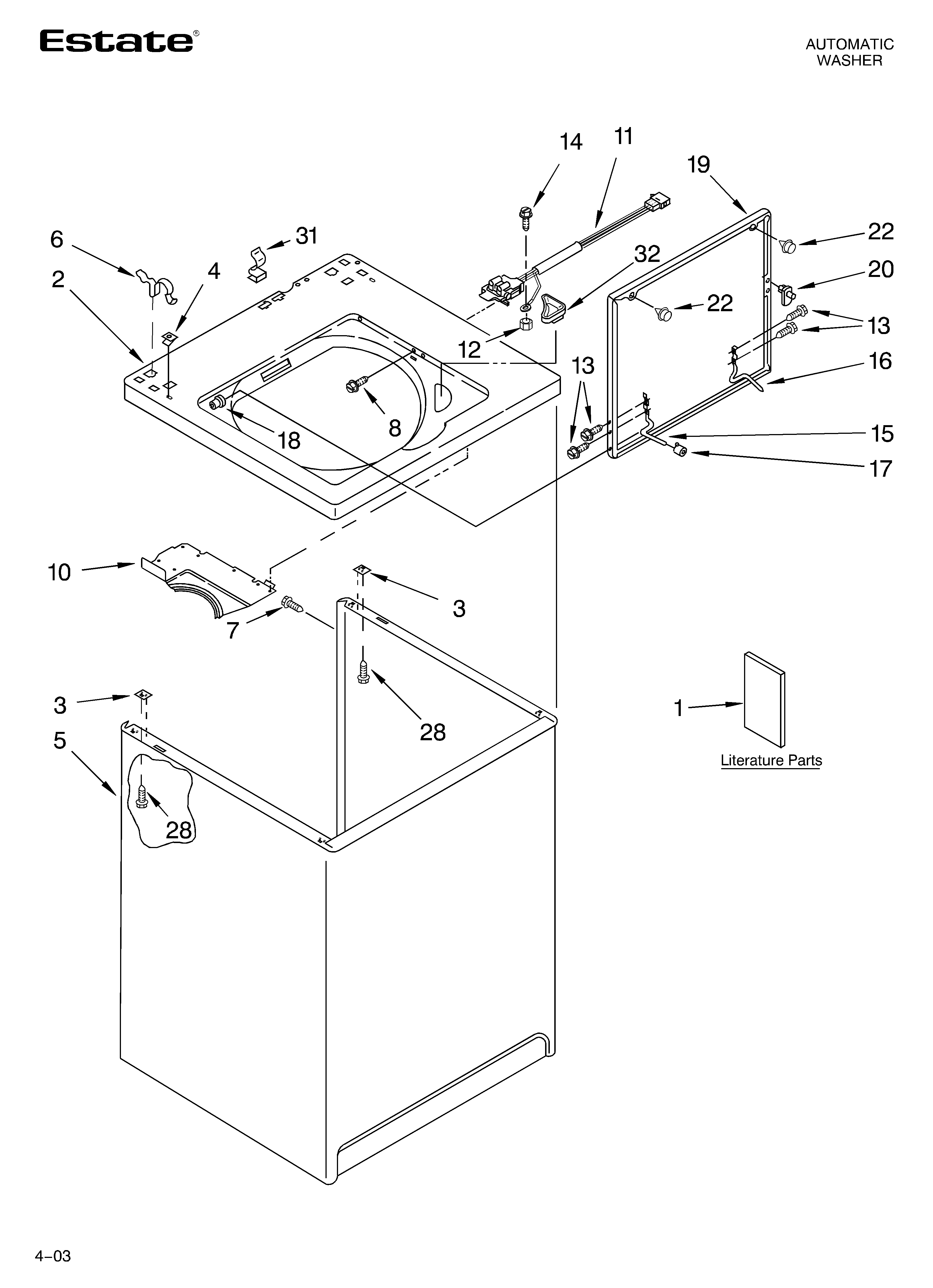 Top and cabinet parts