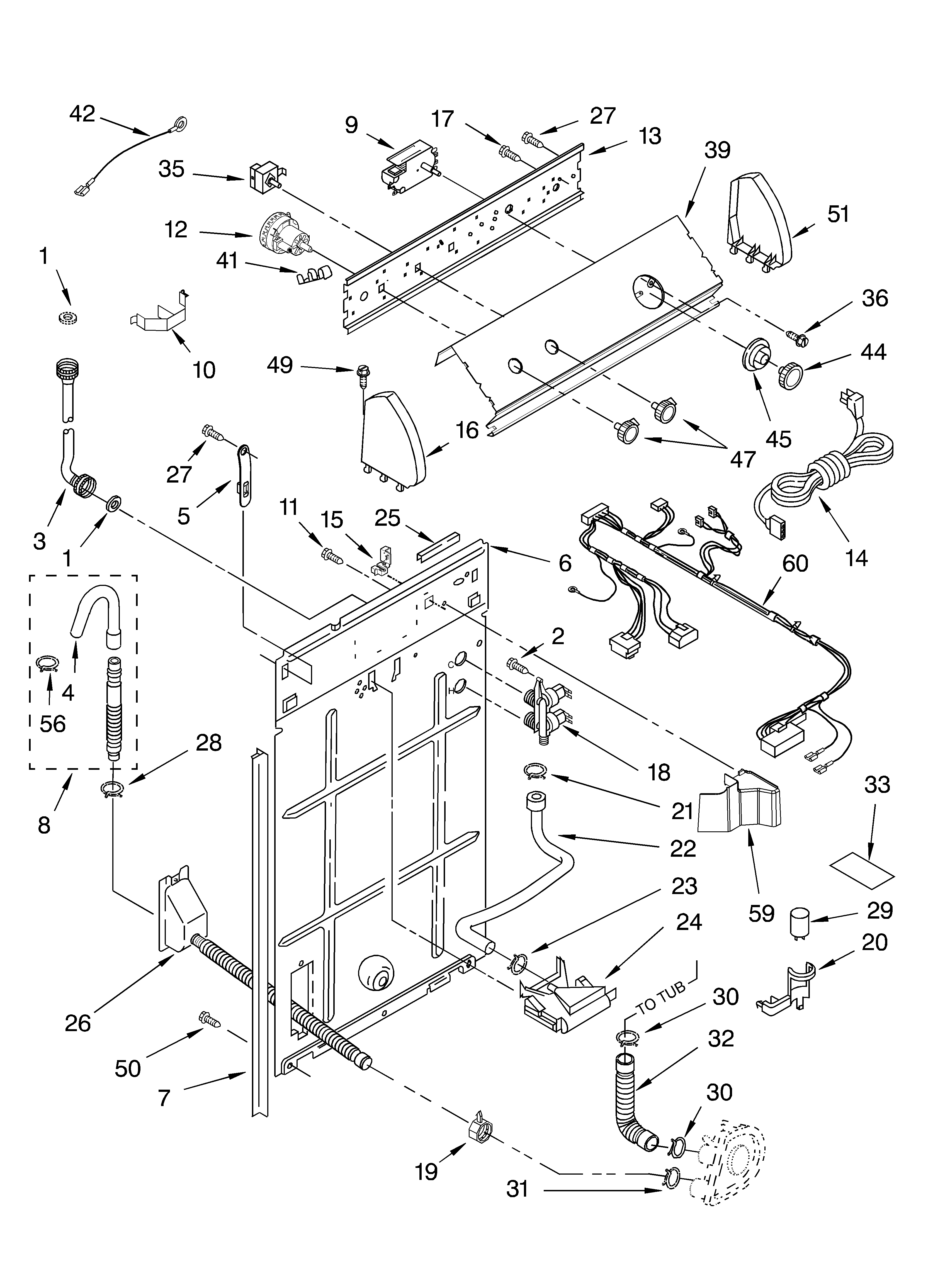 Controls and rear panel parts