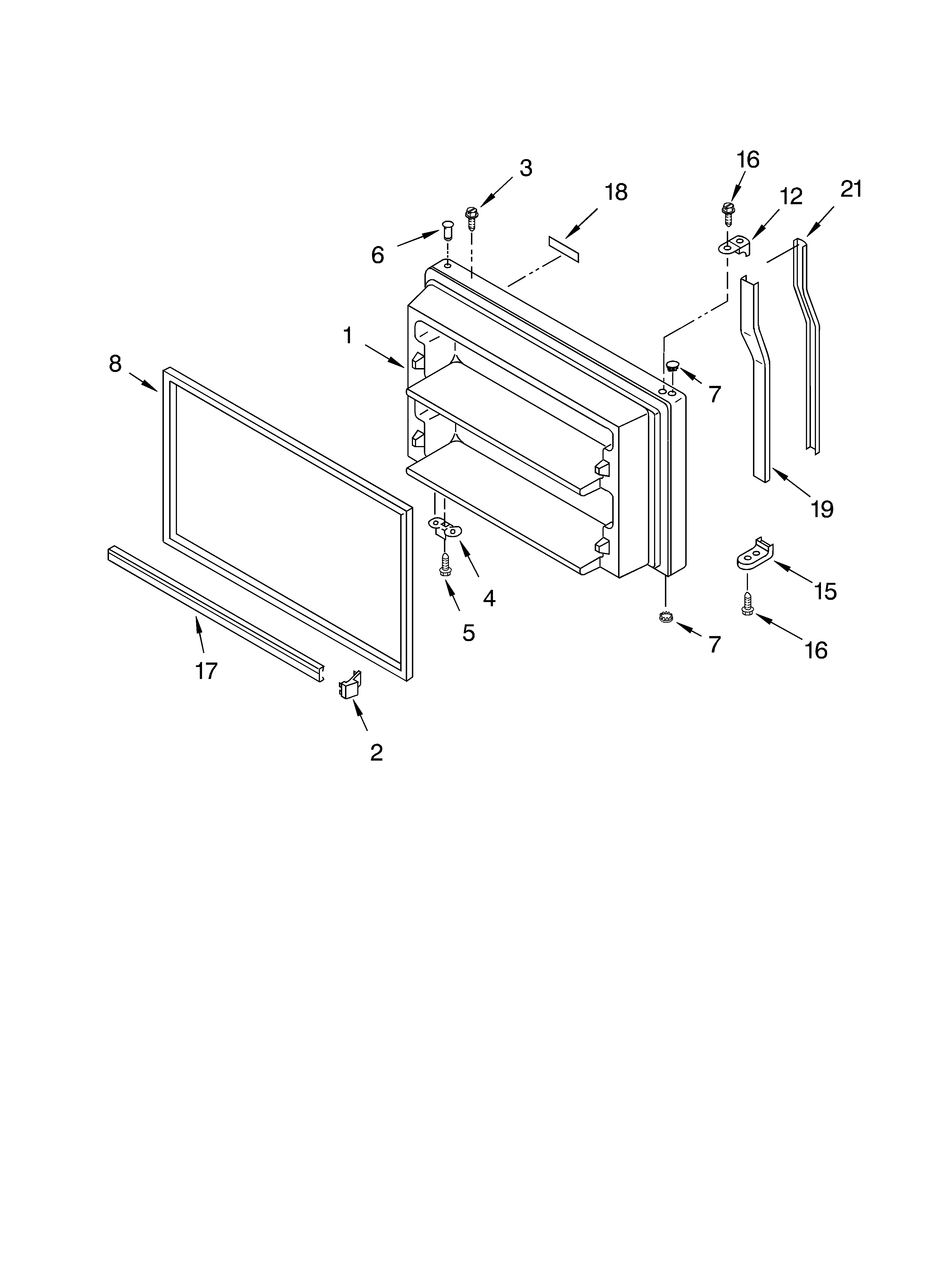 Freezer door parts