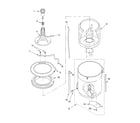Whirlpool LCR7244HQ2 agitator, basket and tub parts diagram