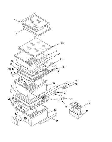 Refrigerator shelf parts