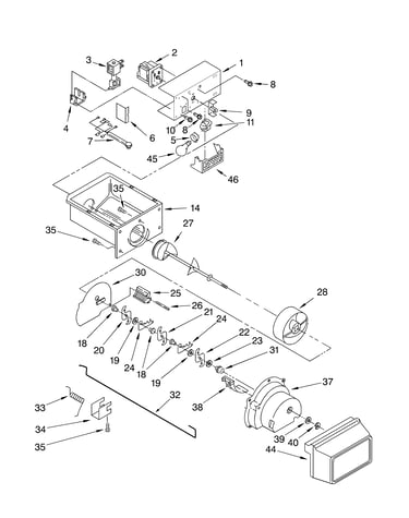 Motor and ice container parts