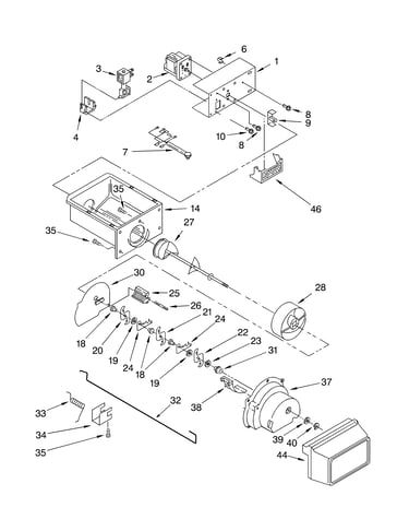 Motor and ice container parts