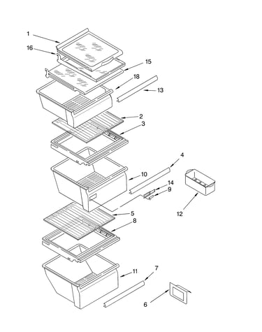 Refrigerator shelf parts