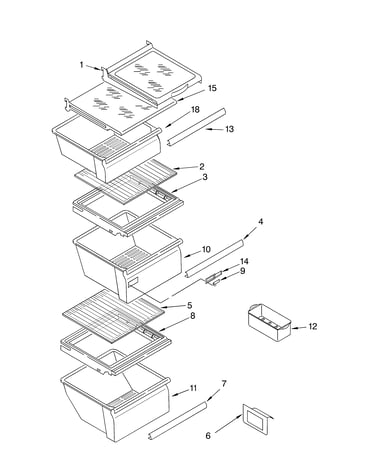 Refrigerator shelf parts