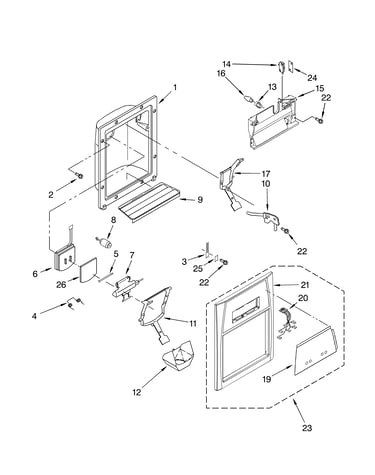 Dispenser front parts