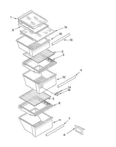 Refrigerator shelf parts