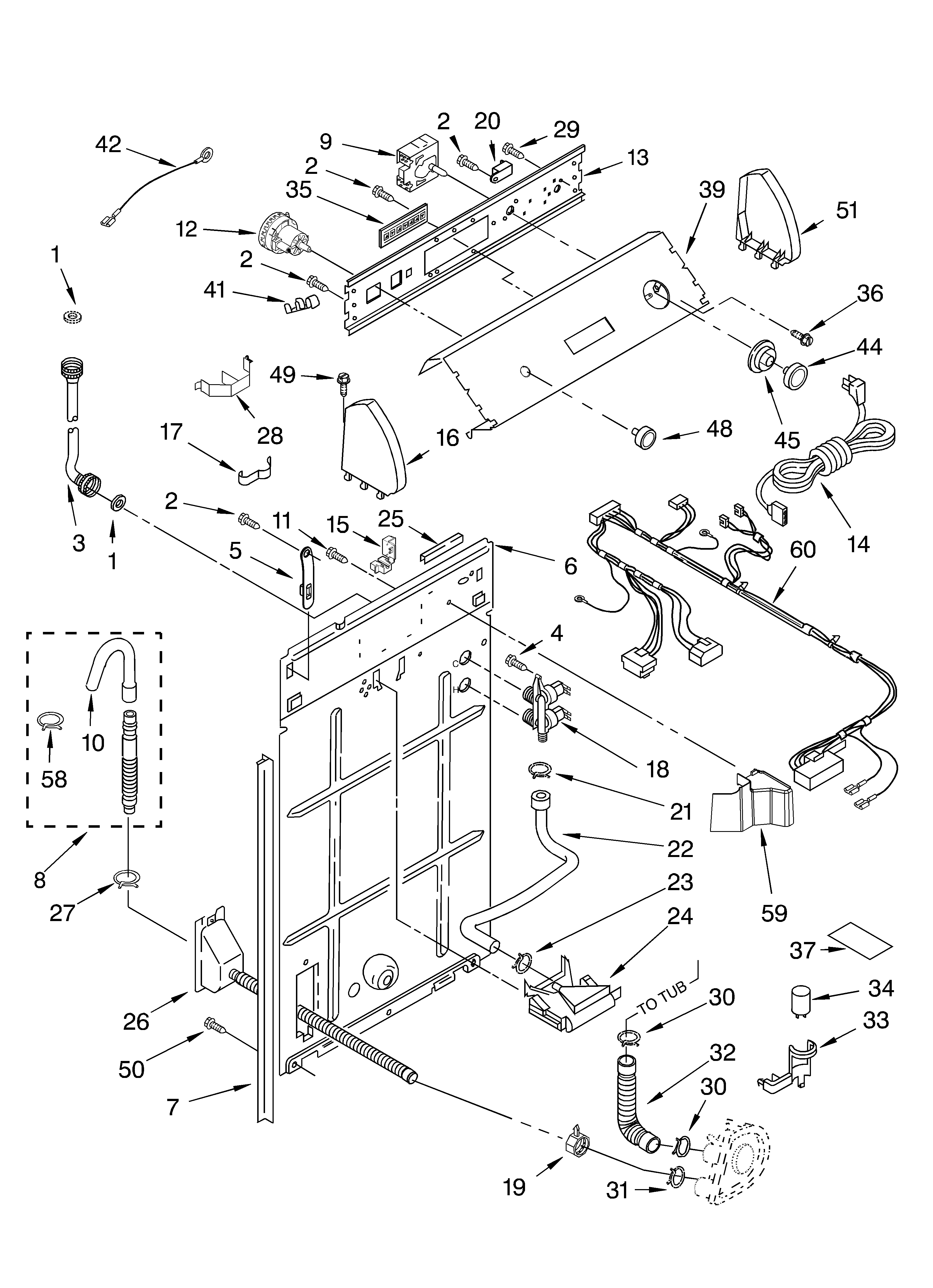 Controls and rear panel parts