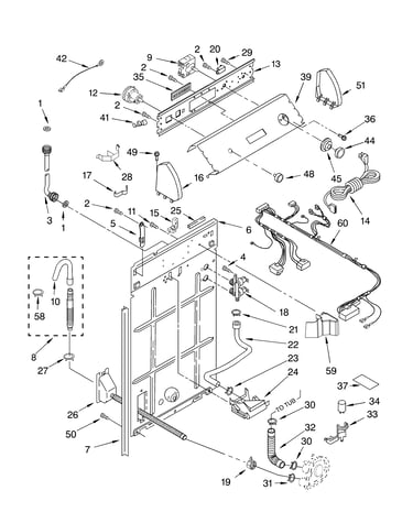 Controls and rear panel parts