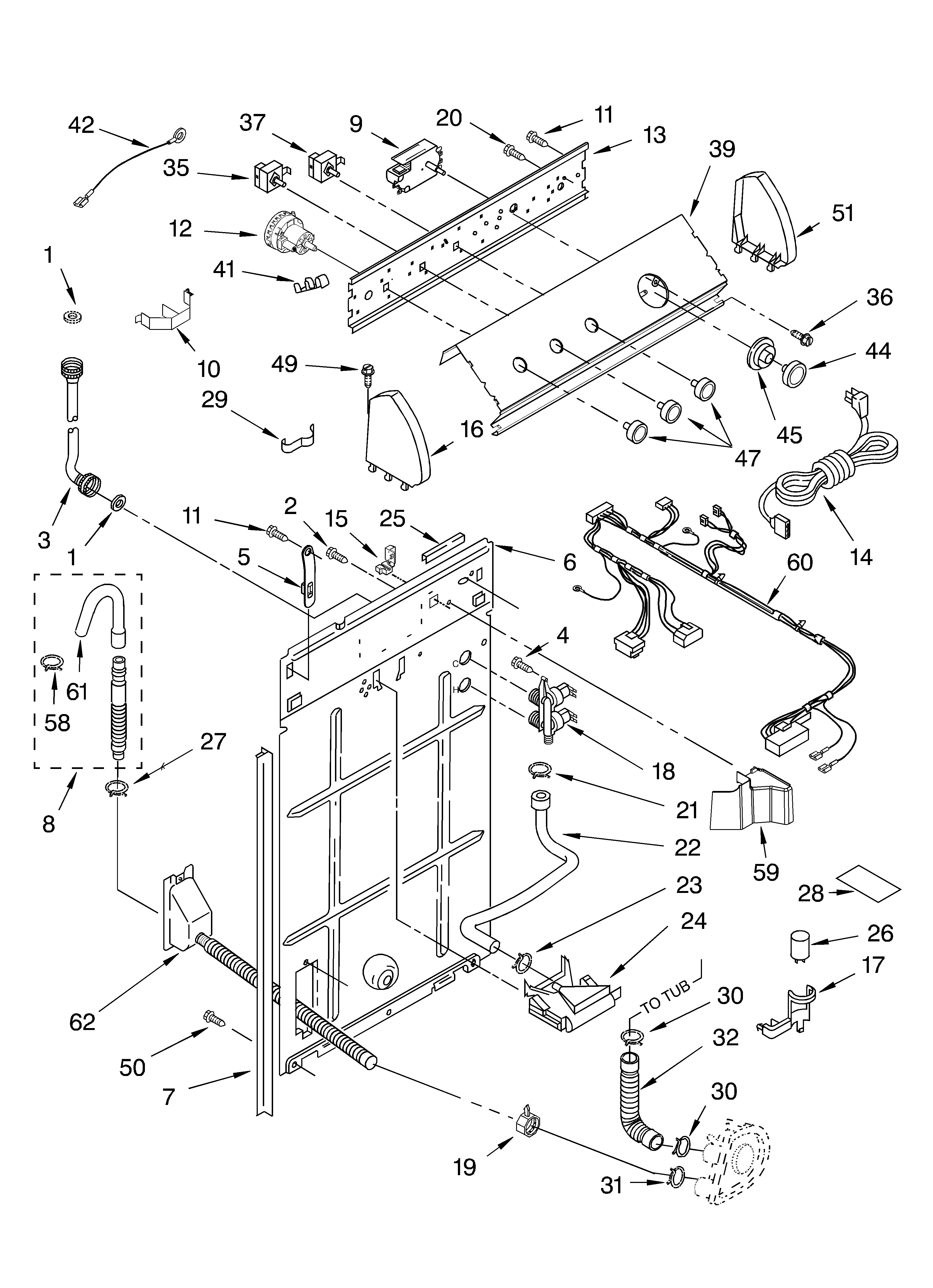 Controls and rear panel parts