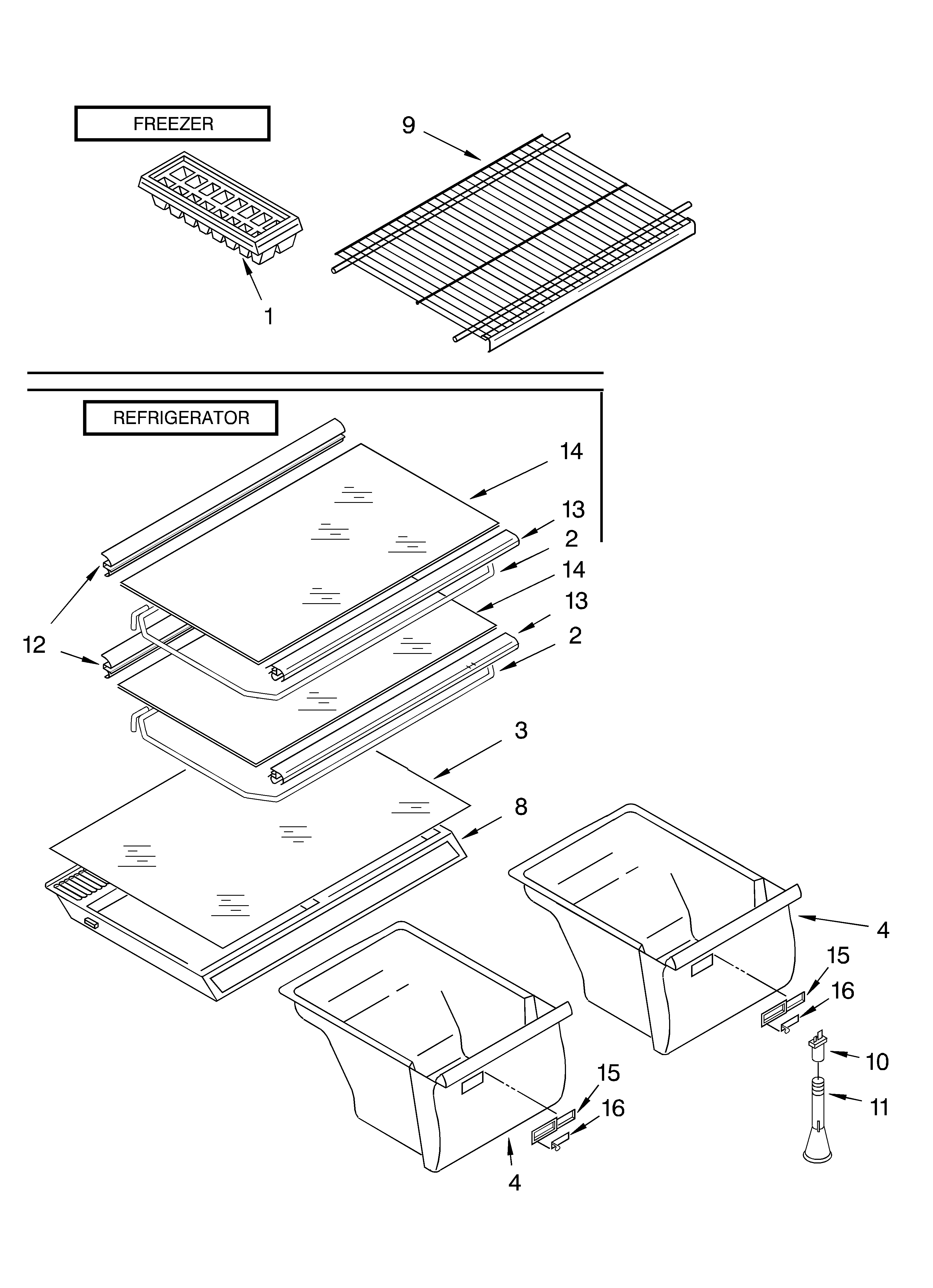 Shelf parts, optional parts