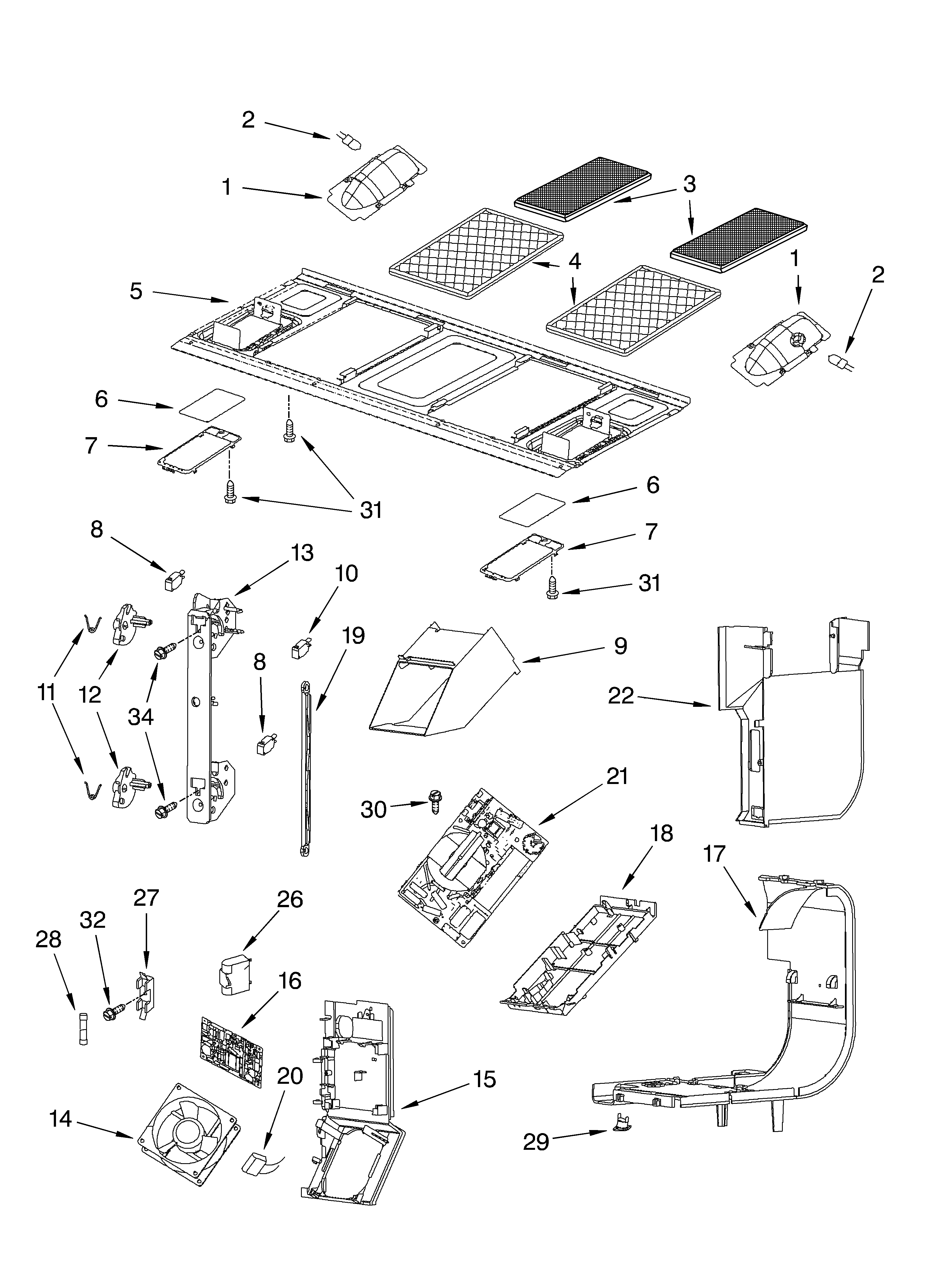 Interior and ventilation parts